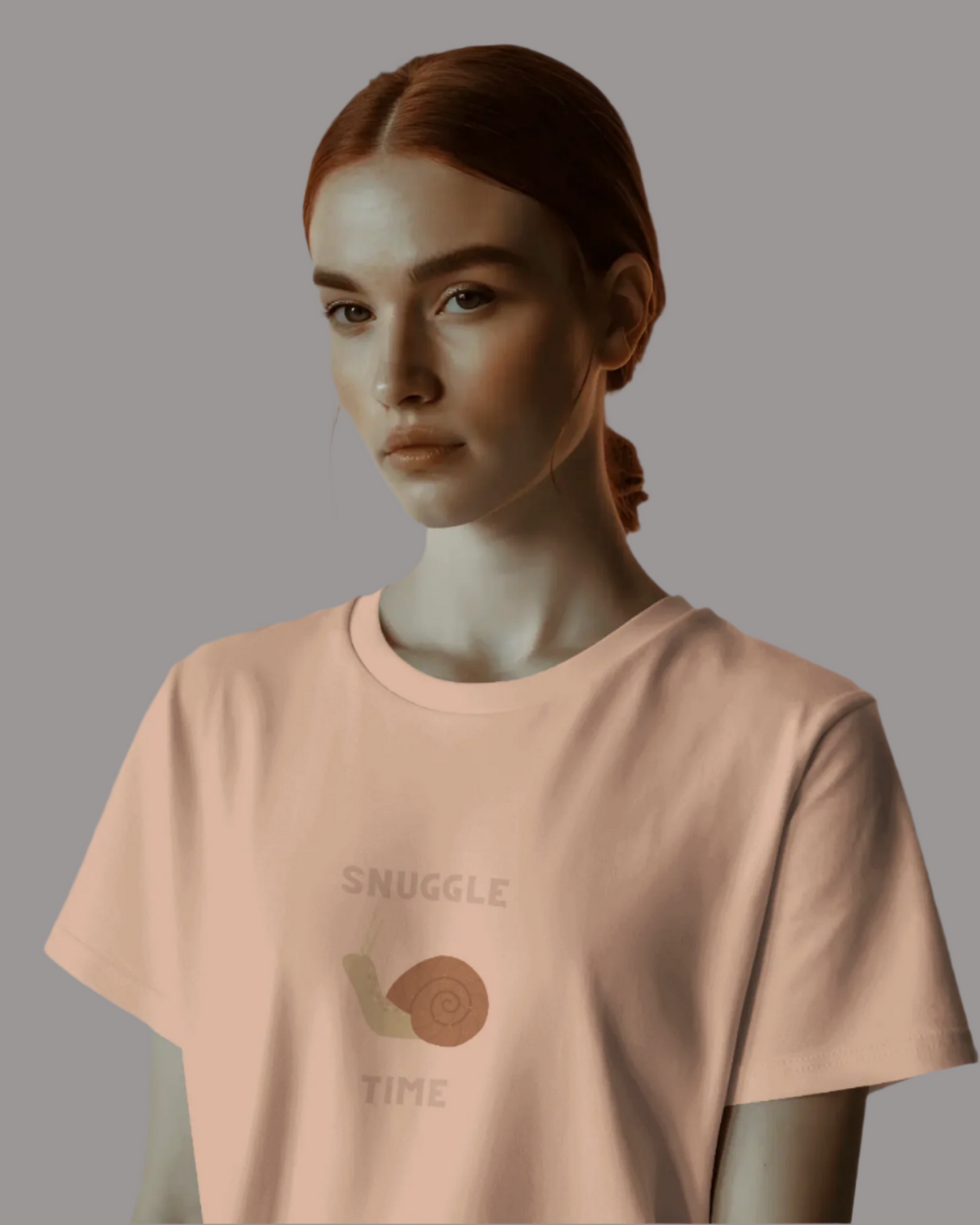 Unisex Classic Fit Graphic T-Shirt - Snuggle - Peach