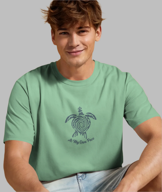Men Classic Fit Graphic T-Shirt - Own Pace - Jade Green