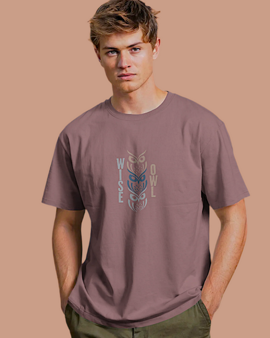 Men Classic Fit T-Shirt - Wise Owl - Mushroom Brown