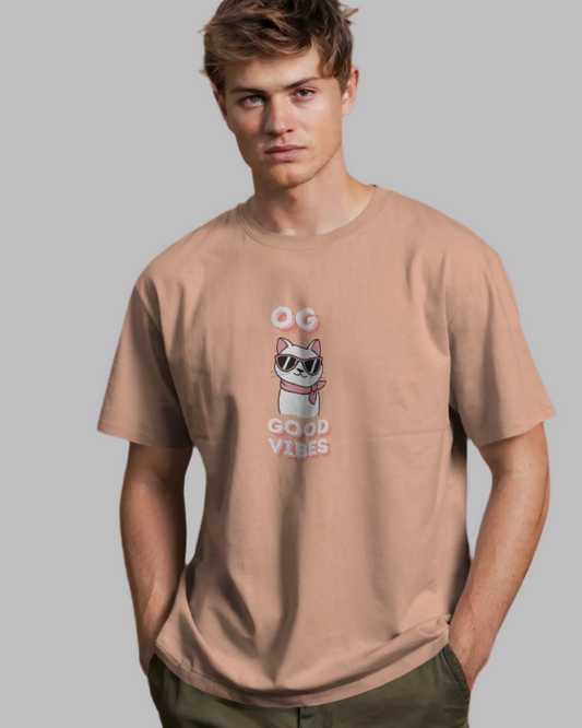Men Classic Fit Graphic T-Shirt - OG - Peach