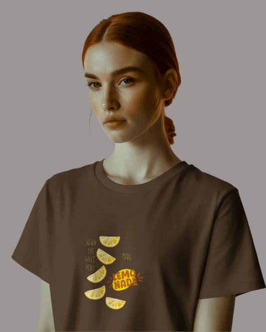 Unisex Classic Fit Graphic T-shirt - Lemonade - Coffee Brown