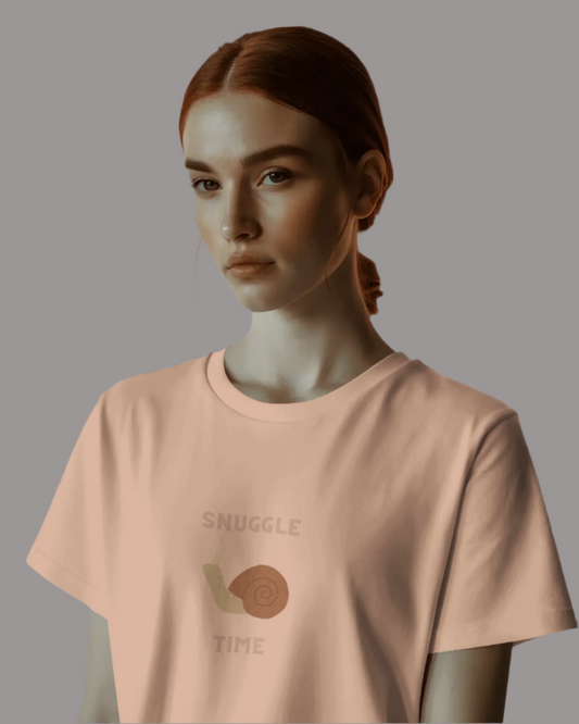 Unisex Classic Fit Graphic T-Shirt - Snuggle - Peach