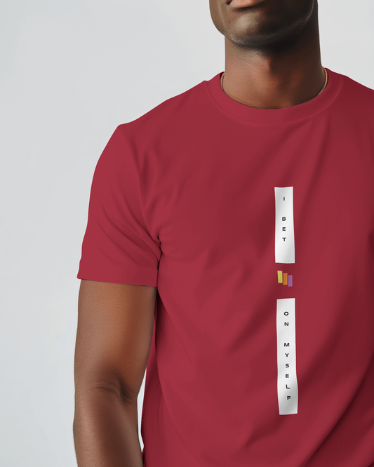 Men Classic Cotton Half Sleeved Printed T-shirt Maroon
