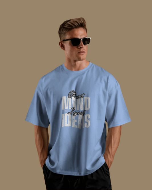 Unisex Oversized T-shirt - Quiet Mind - Blue