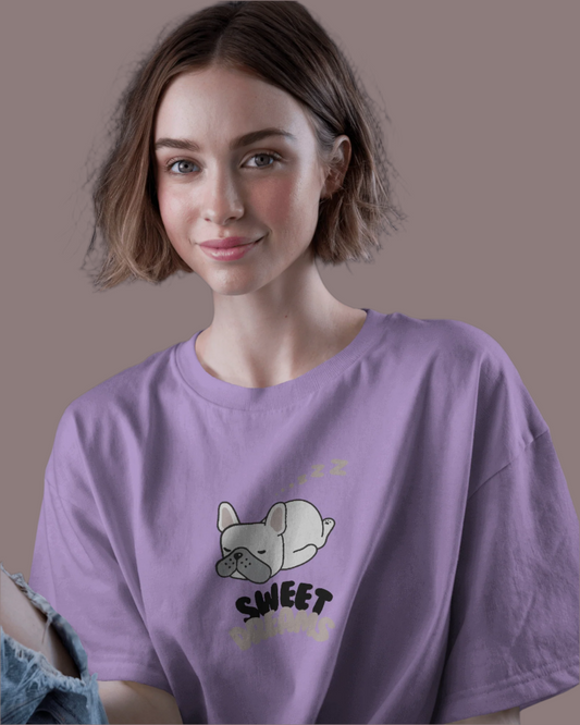 Women Oversized Cotton Printed Tshirt