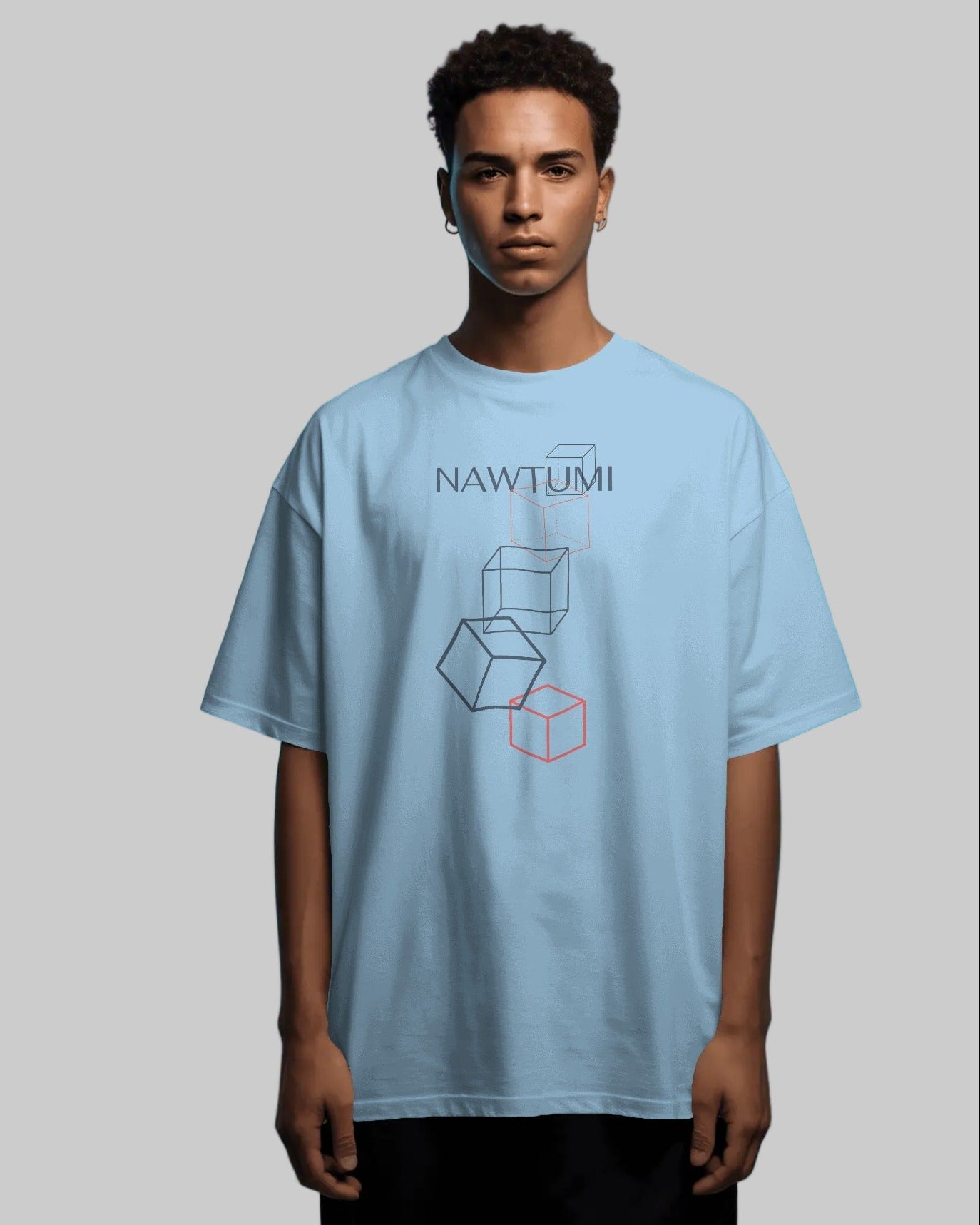 Men Oversized T-shirt Sky Blue Nawtumi