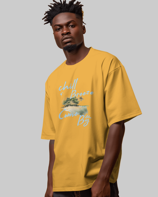 Unisex Oversized T-Shirt - Chill Breeze - Mustard Yellow