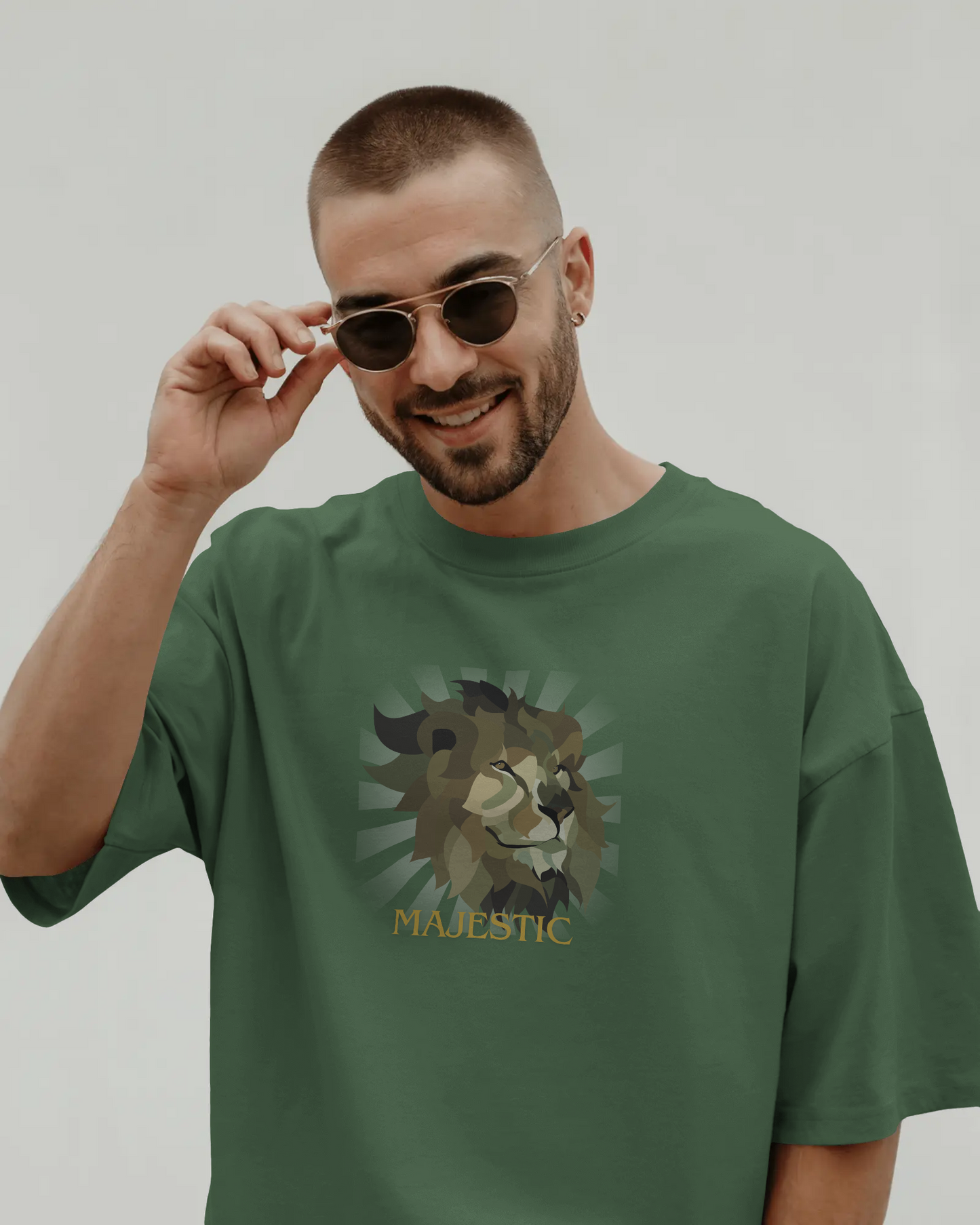 Premium Men Oversized T-Shirt - Majestic - Forest Green