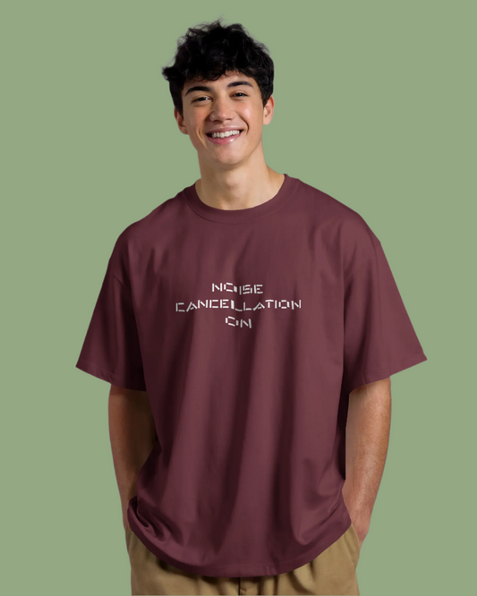 Unisex Oversized T-shirt - Noise Can - Burgundy