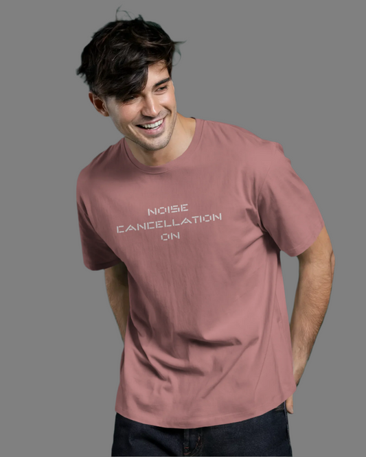 Men Classic Fit Graphic T-shirt - Noise Can - Dusty Pink