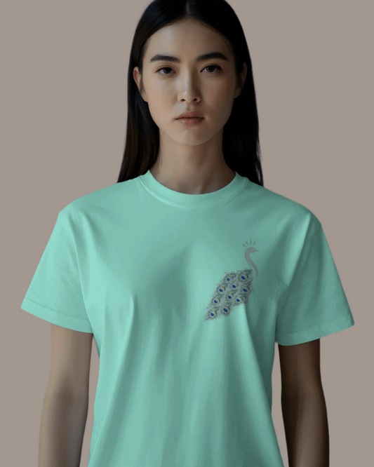 Women Classic Fit T-Shirt - Peacock - Mint Green