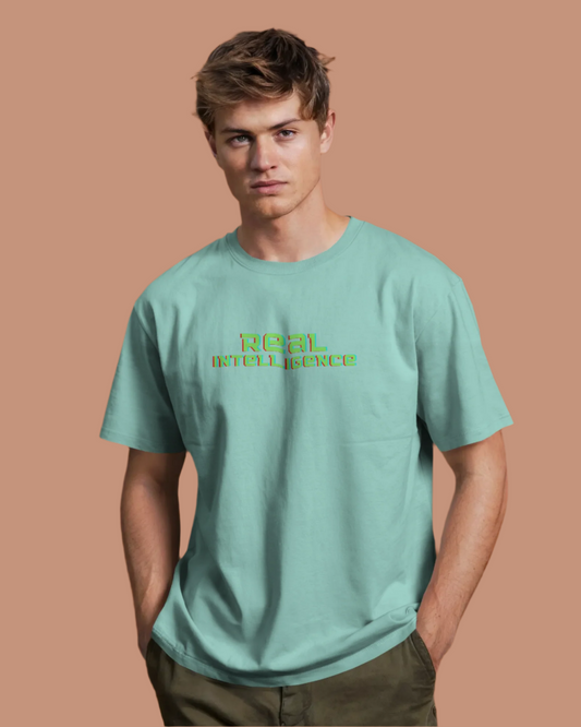 Men Classic Fit Graphic T-shirt - Real Intelligence Surf Blue