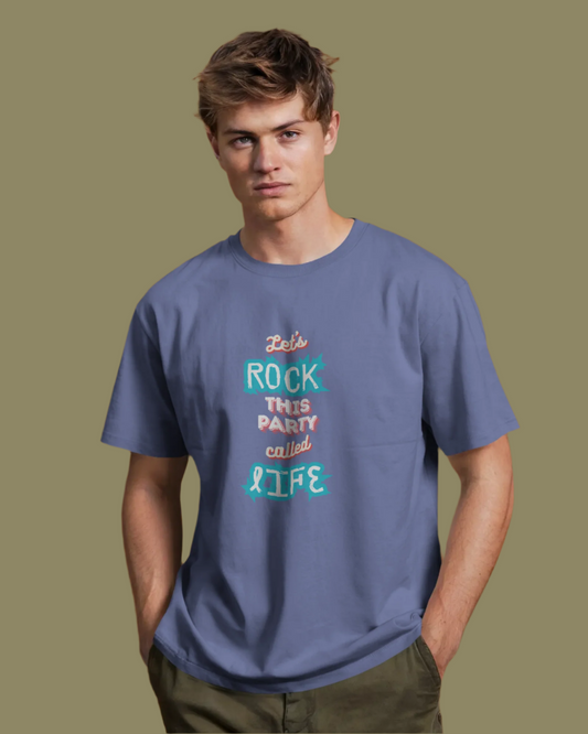 Men Classic Fit - Lets Rock - Smoke Blue